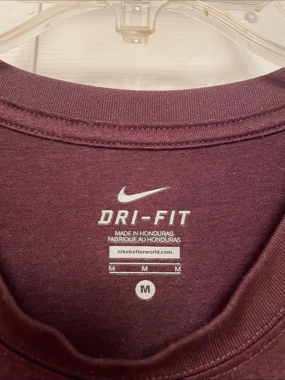 Nike Dri-Fit Medium Polyester Athletic Tee Shirt Dark Purple Color Lightly Used